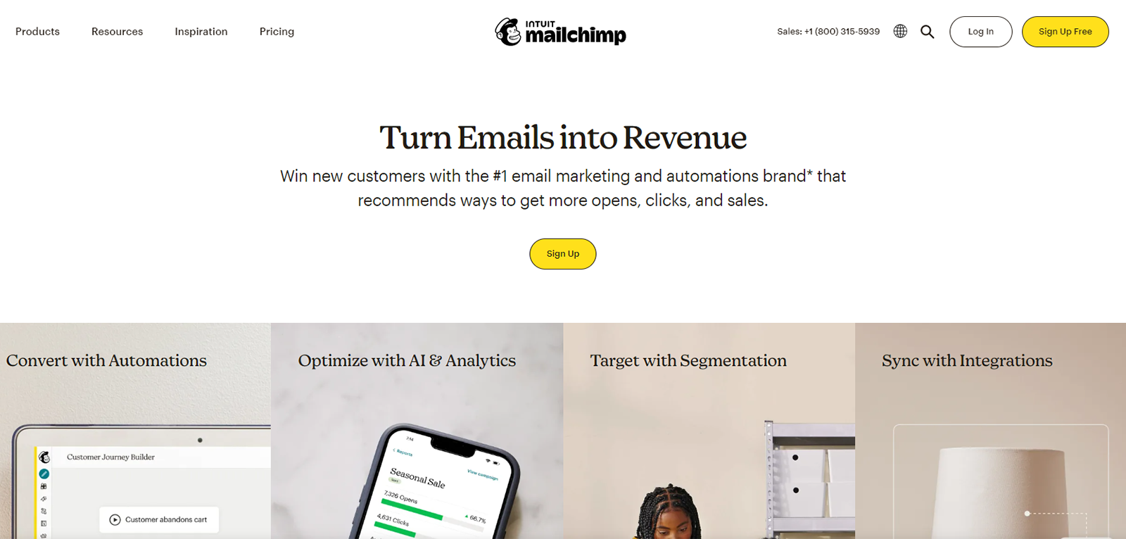 MailChimpのwebサイト