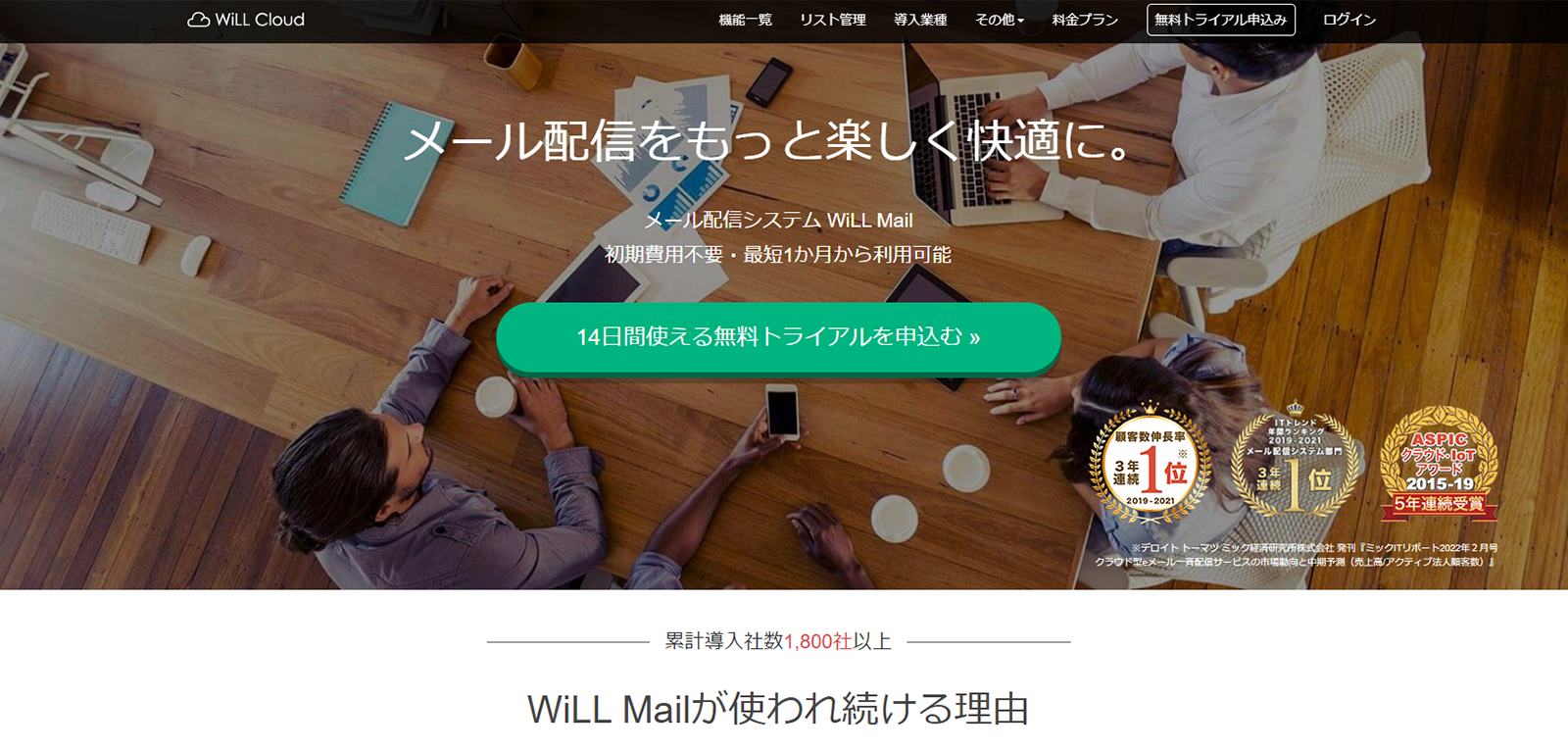 WiLL Mailのwebサイト