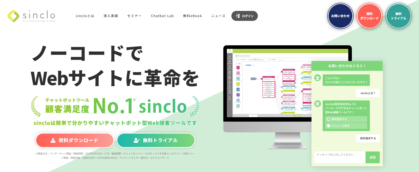 sincloのwebサイト